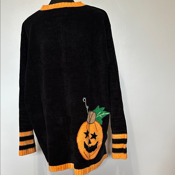 Quacker Factory Black and Orange Pumpkin Sweater - Picture 3 of 7